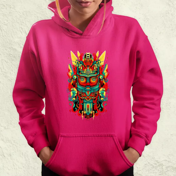 Pszichedelikus totem maszk v3 női pulóver