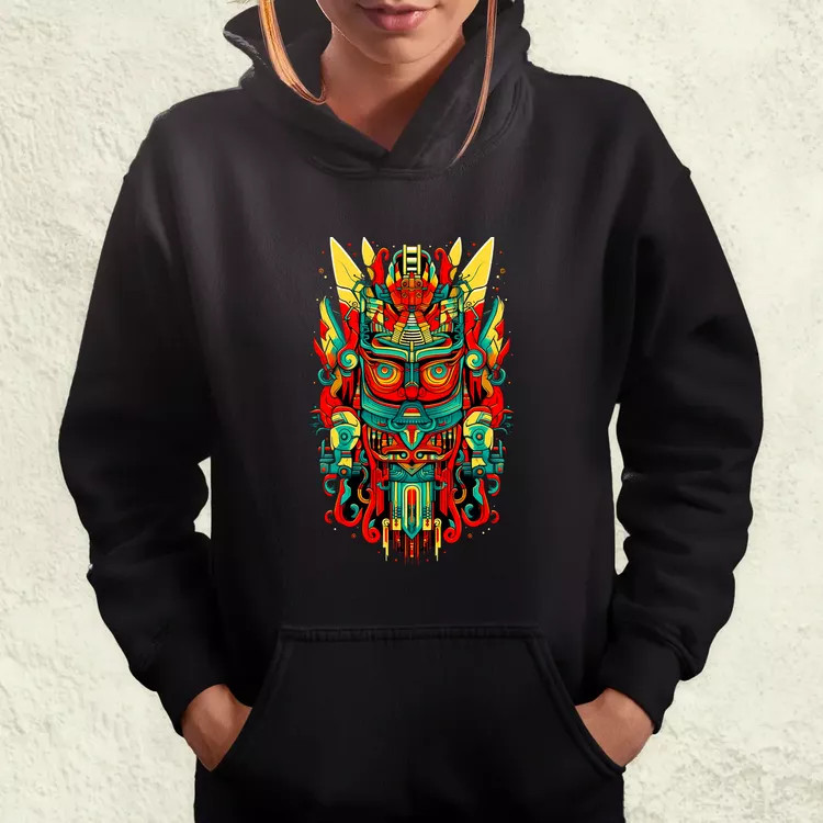 Pszichedelikus totem maszk v3 női pulóver