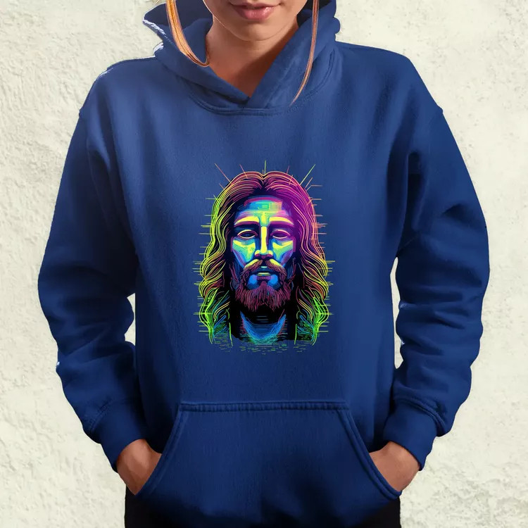 Retró neon Jézus v5 női pulóver