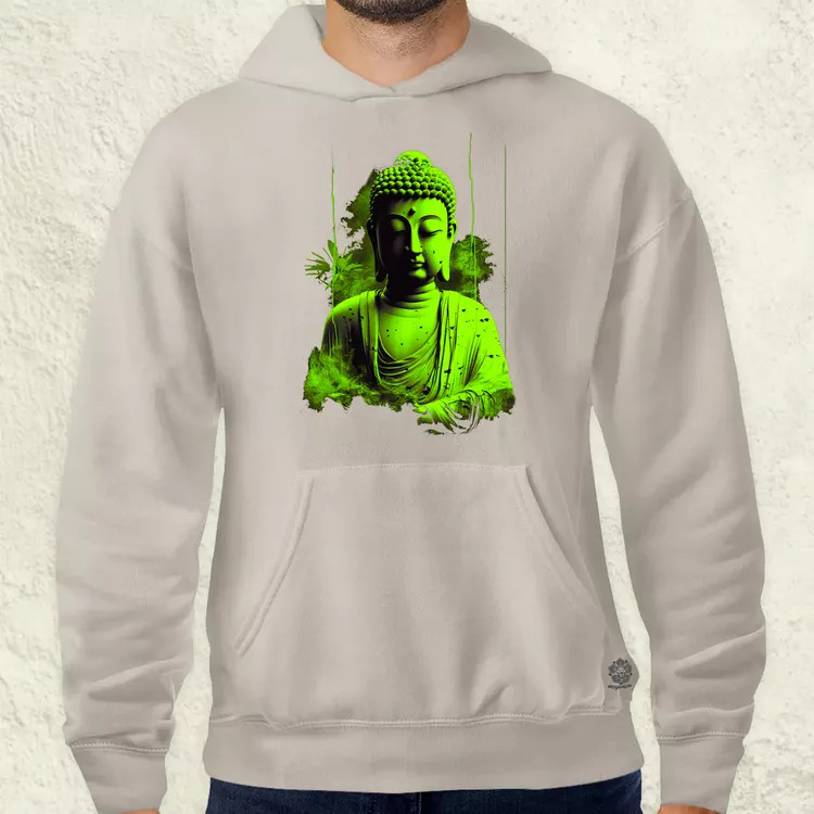 Zöld Buddha férfi pulóver