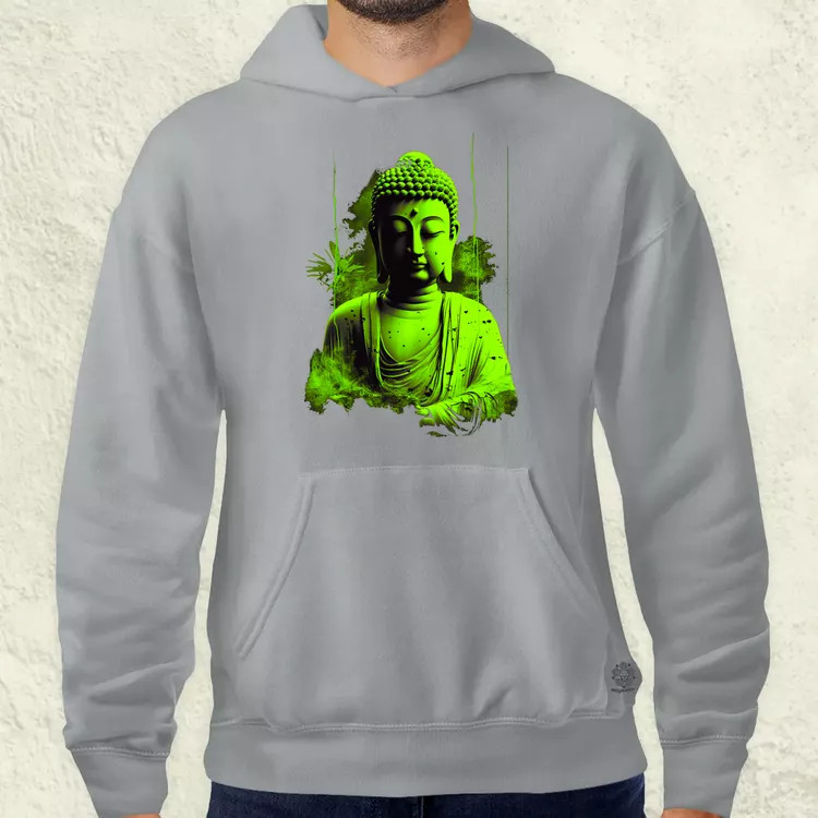 Zöld Buddha férfi pulóver