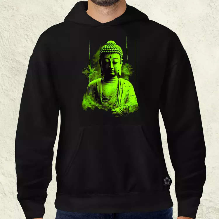 Zöld Buddha férfi pulóver