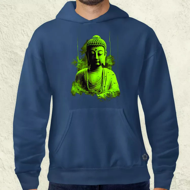 Zöld Buddha férfi pulóver
