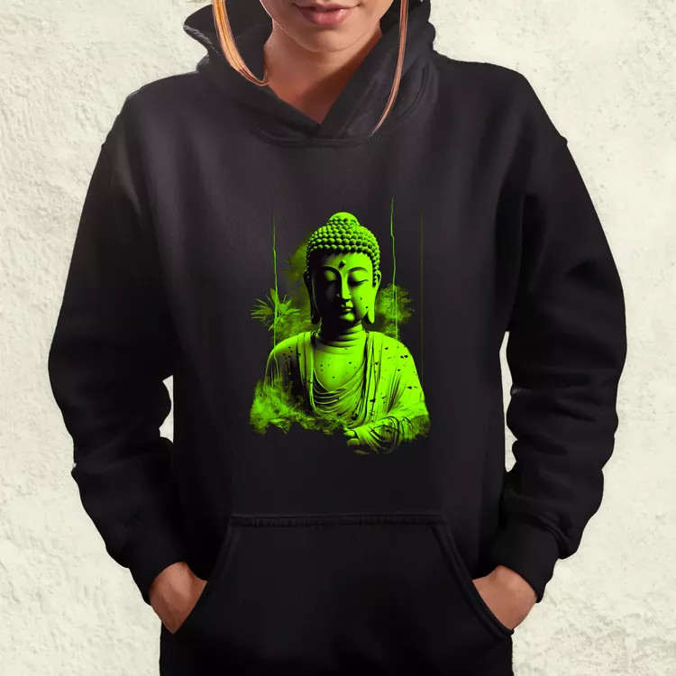Zöld Buddha női pulóver