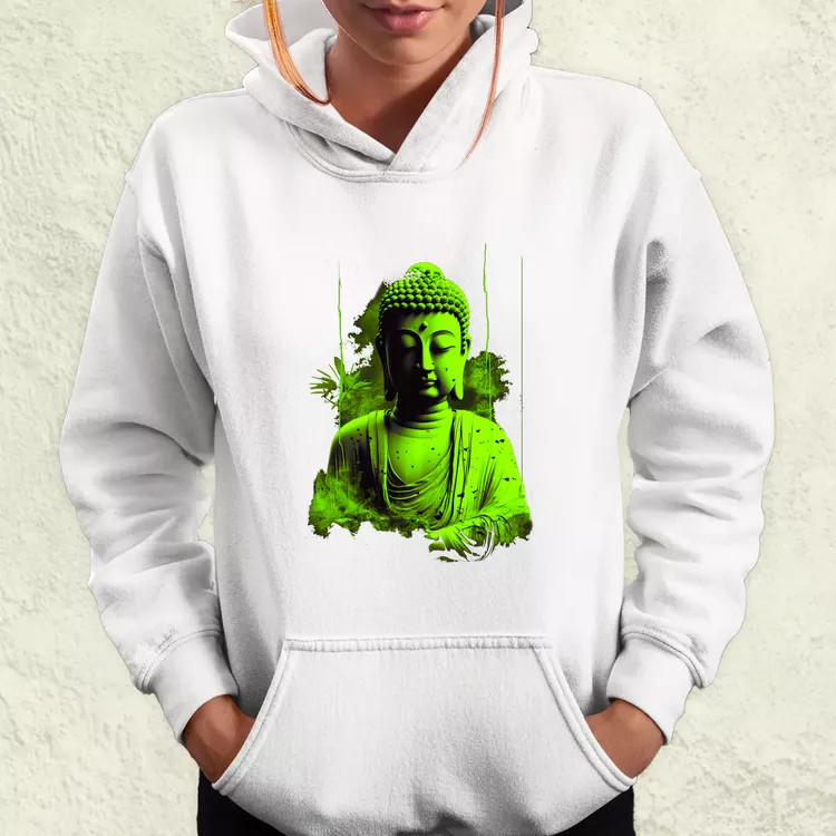 Zöld Buddha női pulóver