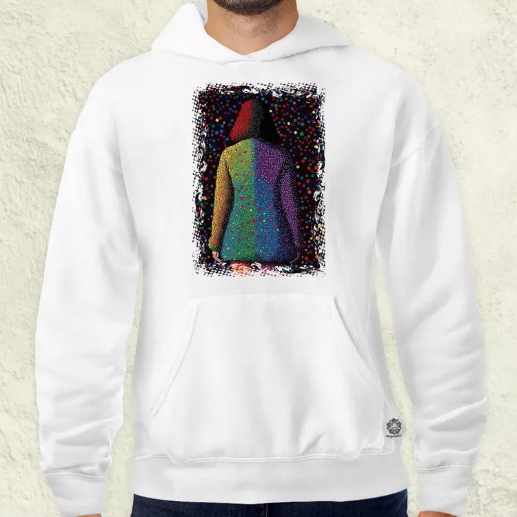 Pointillizmus búcsú férfi pulóver