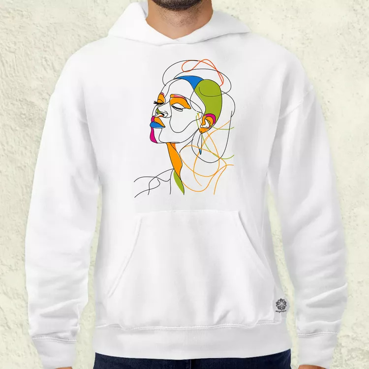 Afro nő rajz portré v1 férfi pulóver