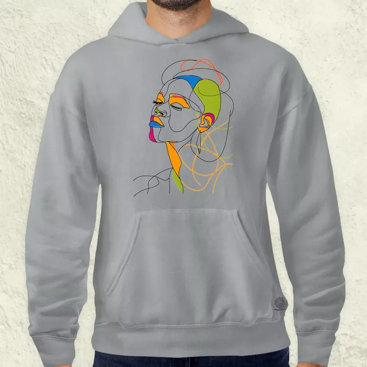 Afro nő rajz portré v1 férfi pulóver
