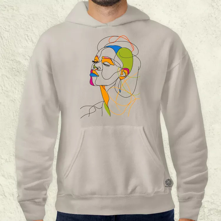 Afro nő rajz portré v1 férfi pulóver