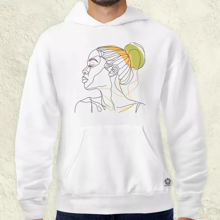 Afro nő rajz portré v2 férfi pulóver