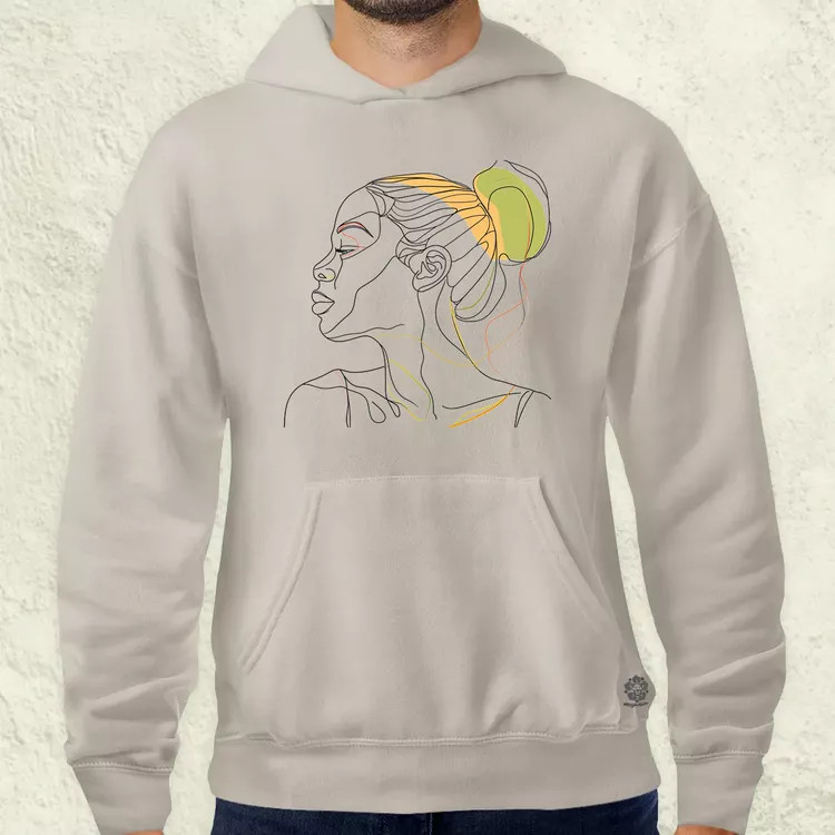 Afro nő rajz portré v2 férfi pulóver