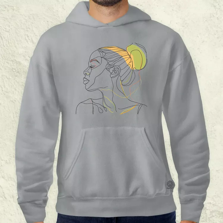 Afro nő rajz portré v2 férfi pulóver