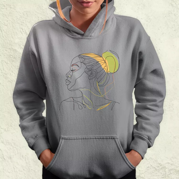 Afro nő rajz portré v2 női pulóver