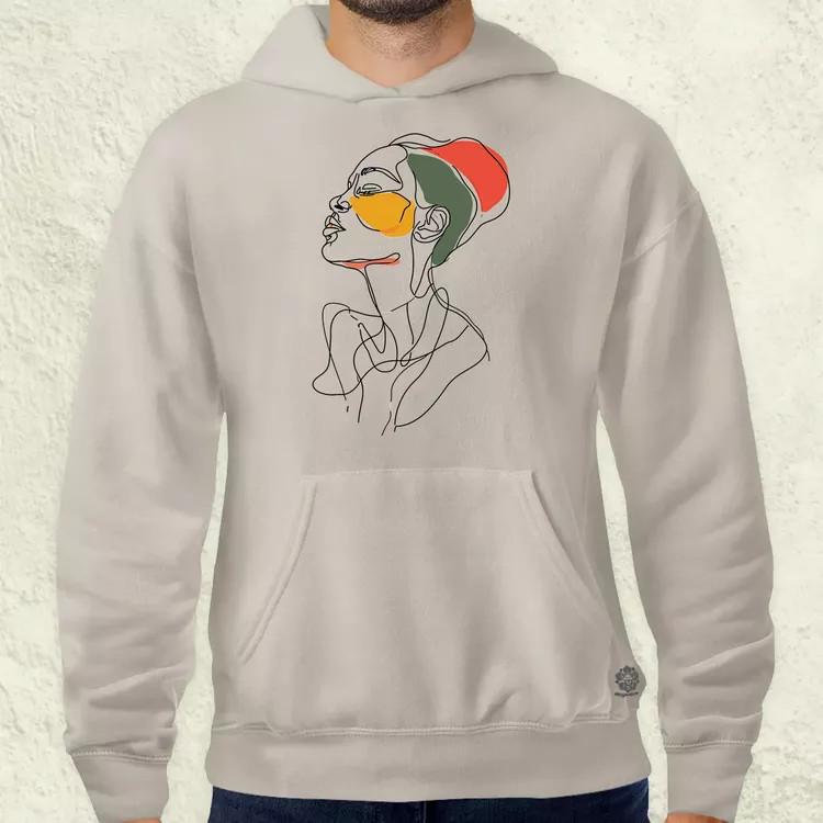 Afro nő rajz portré v3 férfi pulóver