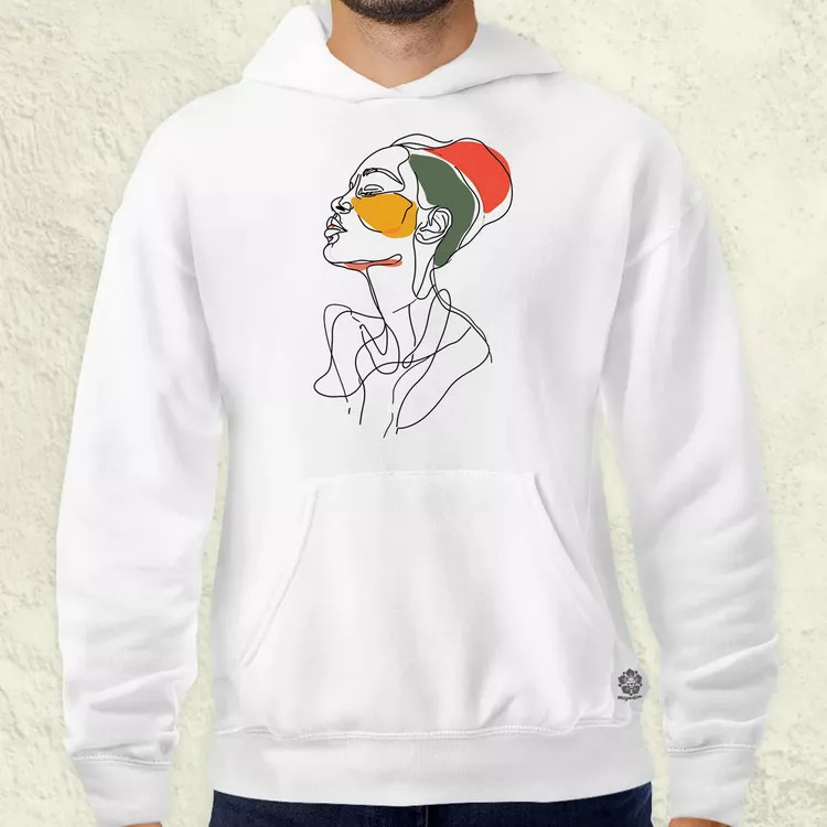 Afro nő rajz portré v3 férfi pulóver