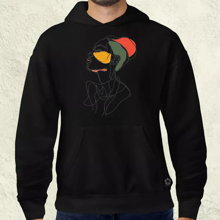 Afro nő rajz portré v3 férfi pulóver