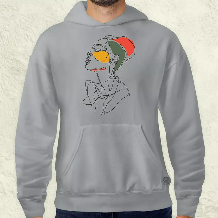 Afro nő rajz portré v3 férfi pulóver