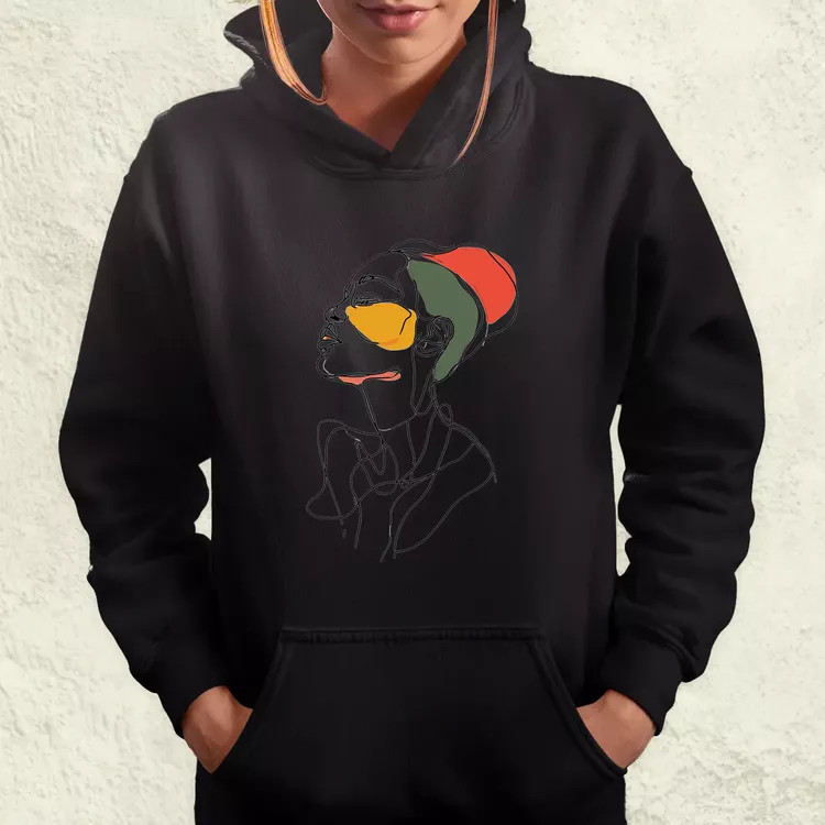 Afro nő rajz portré v3 női pulóver