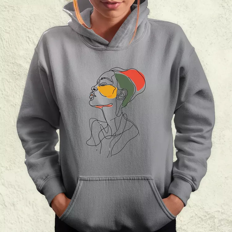 Afro nő rajz portré v3 női pulóver
