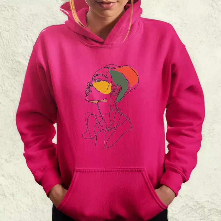 Afro nő rajz portré v3 női pulóver