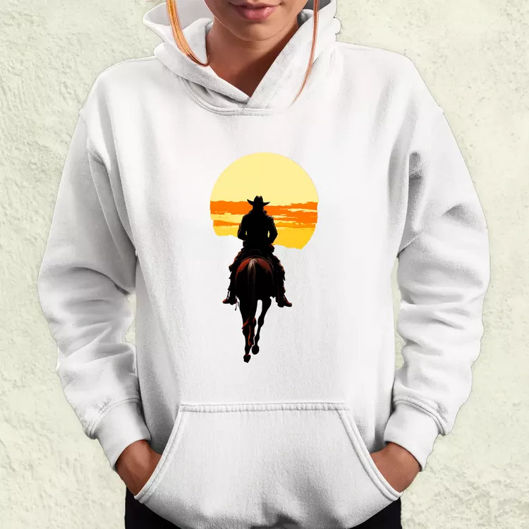 Cowboy illusztráció v3 női pulóver