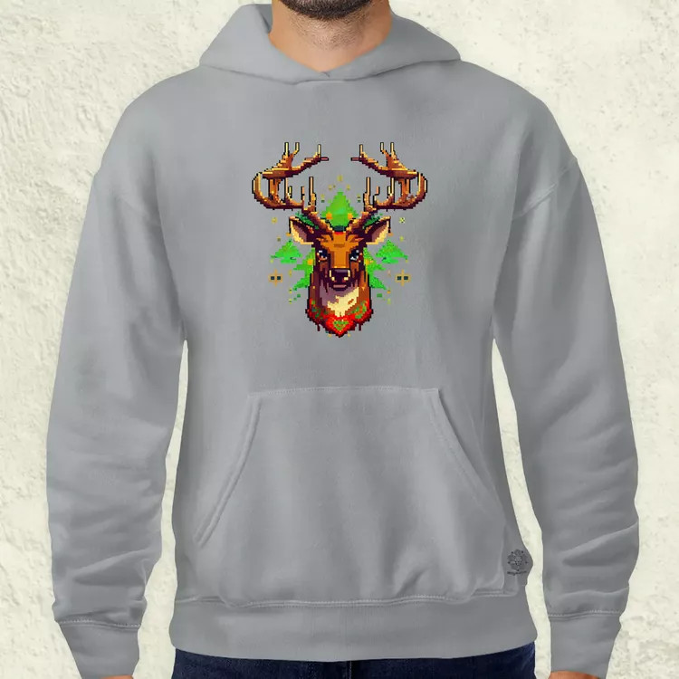Pixelart XMAS szarvas v1 férfi pulóver