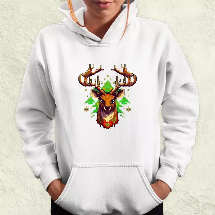 Pixelart XMAS szarvas v1 női pulóver