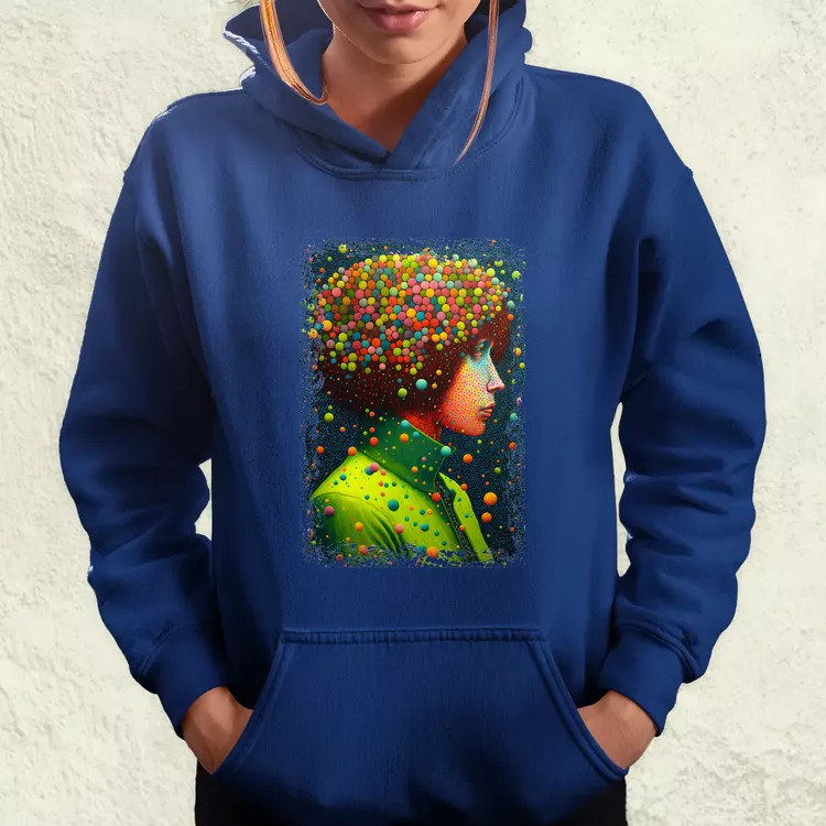 Pointillizmus merengés női pulóver