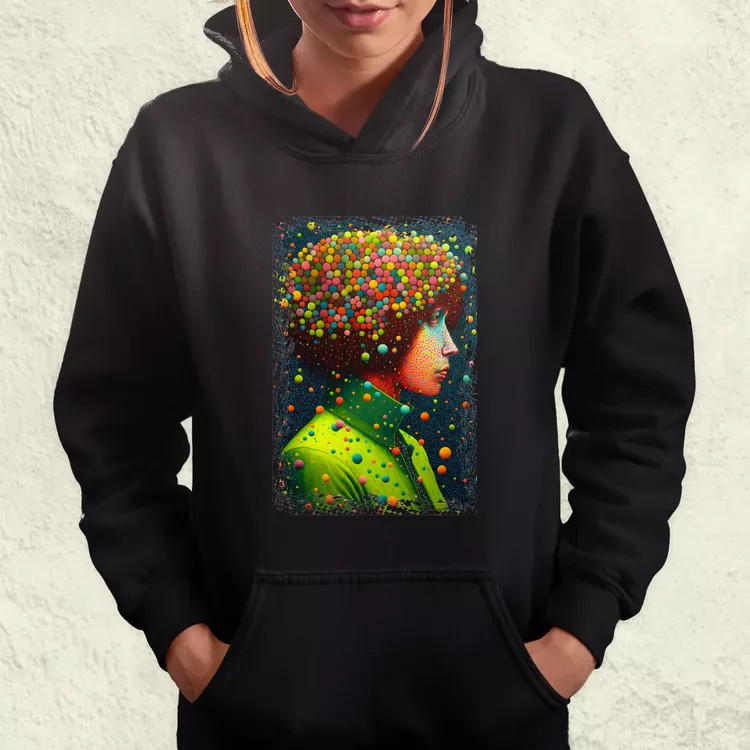 Pointillizmus merengés női pulóver