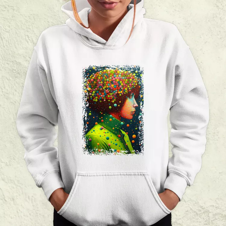 Pointillizmus merengés női pulóver