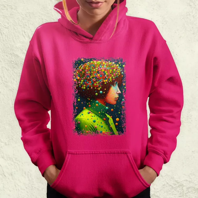 Pointillizmus merengés női pulóver