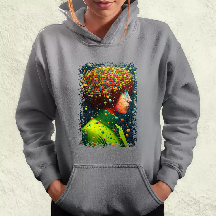 Pointillizmus merengés női pulóver