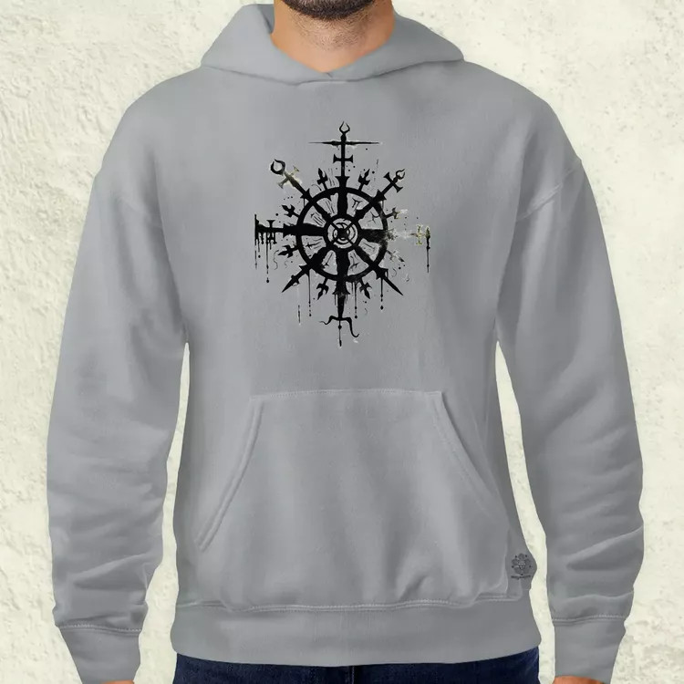Vegvísir rúna v1 férfi pulóver