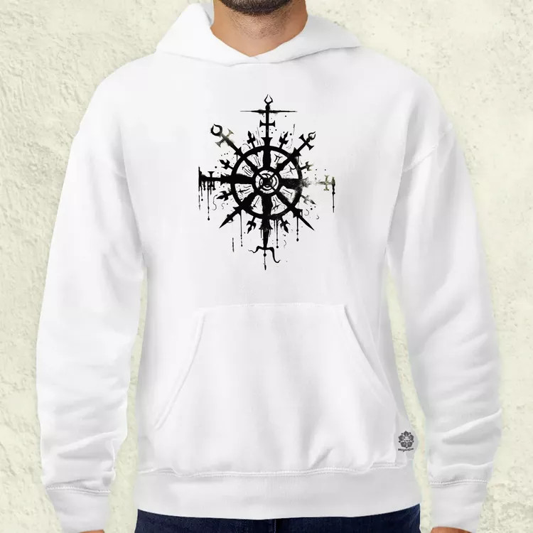 Vegvísir rúna v1 férfi pulóver