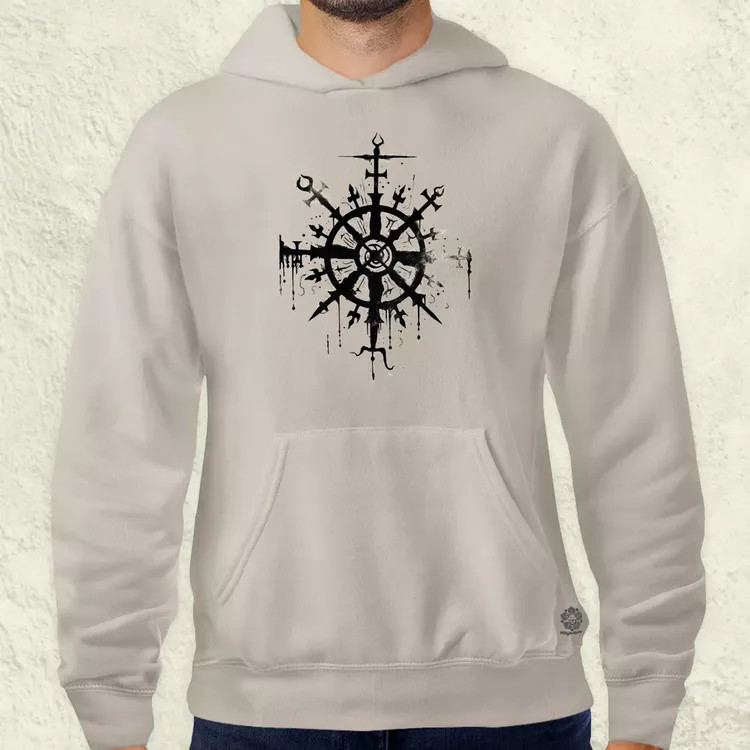 Vegvísir rúna v1 férfi pulóver