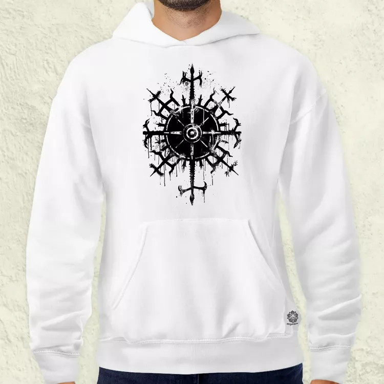 Vegvísir rúna v2 férfi pulóver