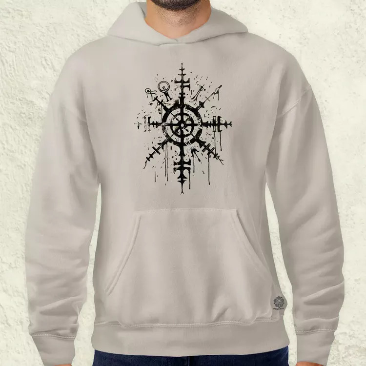 Vegvísir rúna v3 férfi pulóver