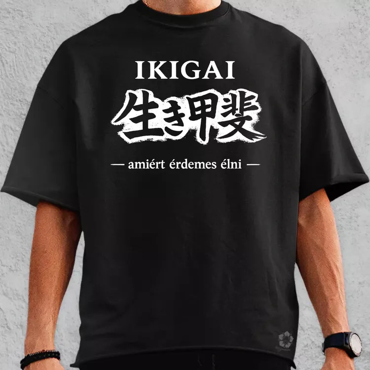 Ikigai fehér oversize póló