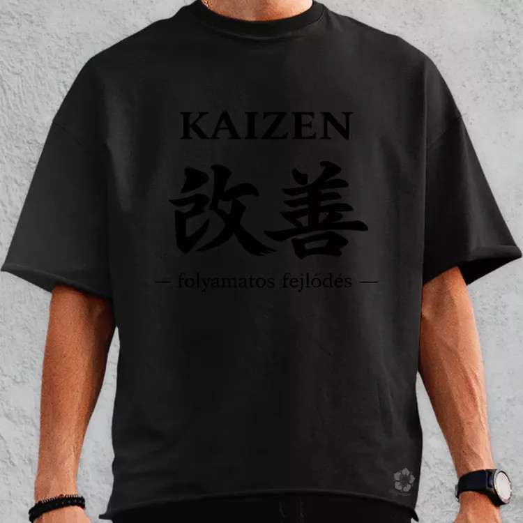 Kaizen fekete oversize póló