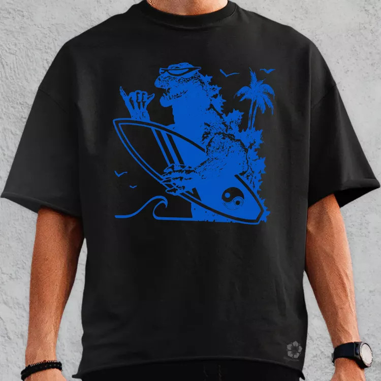 Szörfös Kaiju oversize póló