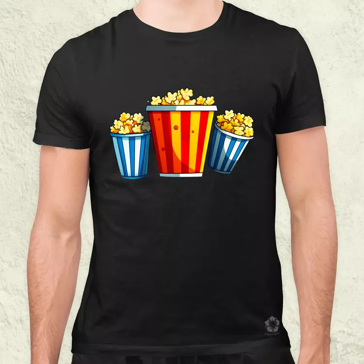 Pop art popcorn férfi póló