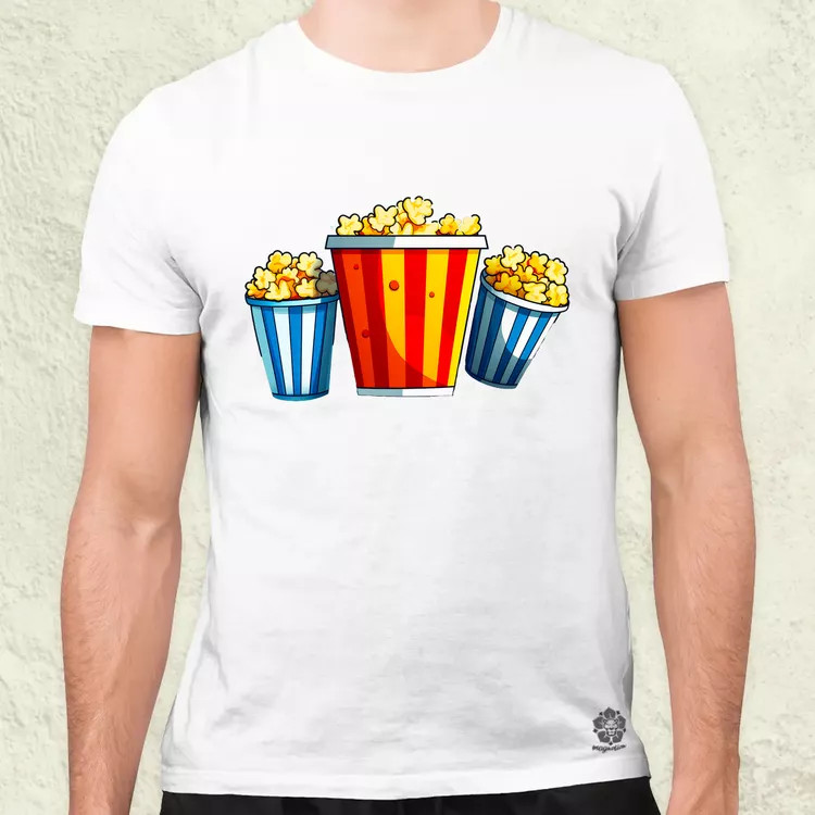 Pop art popcorn férfi póló