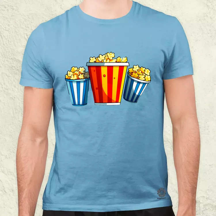Pop art popcorn férfi póló