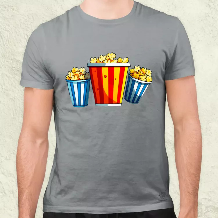 Pop art popcorn férfi póló