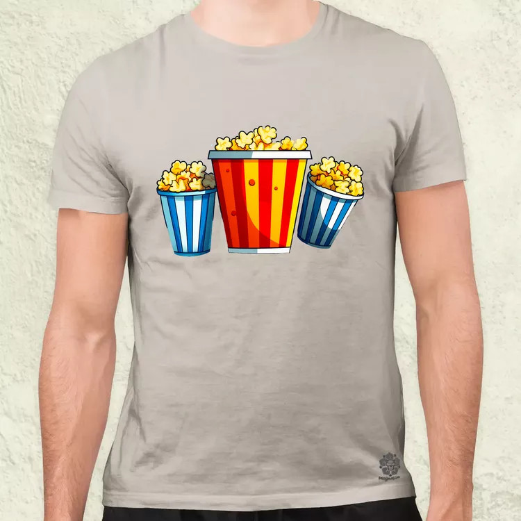 Pop art popcorn férfi póló
