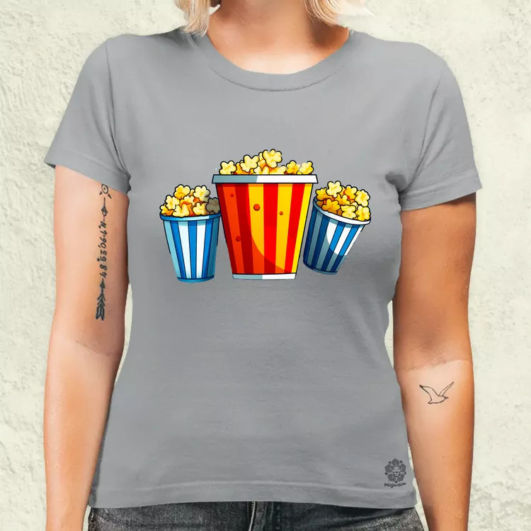 Pop art popcorn női póló