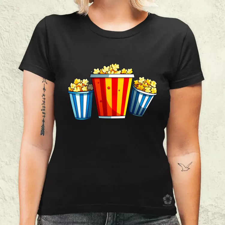 Pop art popcorn női póló