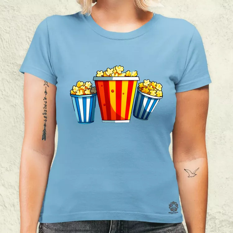 Pop art popcorn női póló