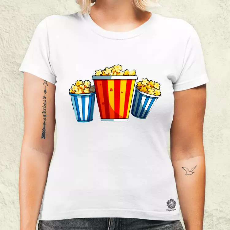 Pop art popcorn női póló