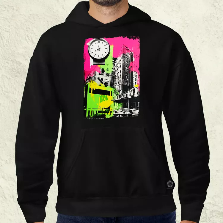 Pop art idő kollázs v2 férfi pulóver